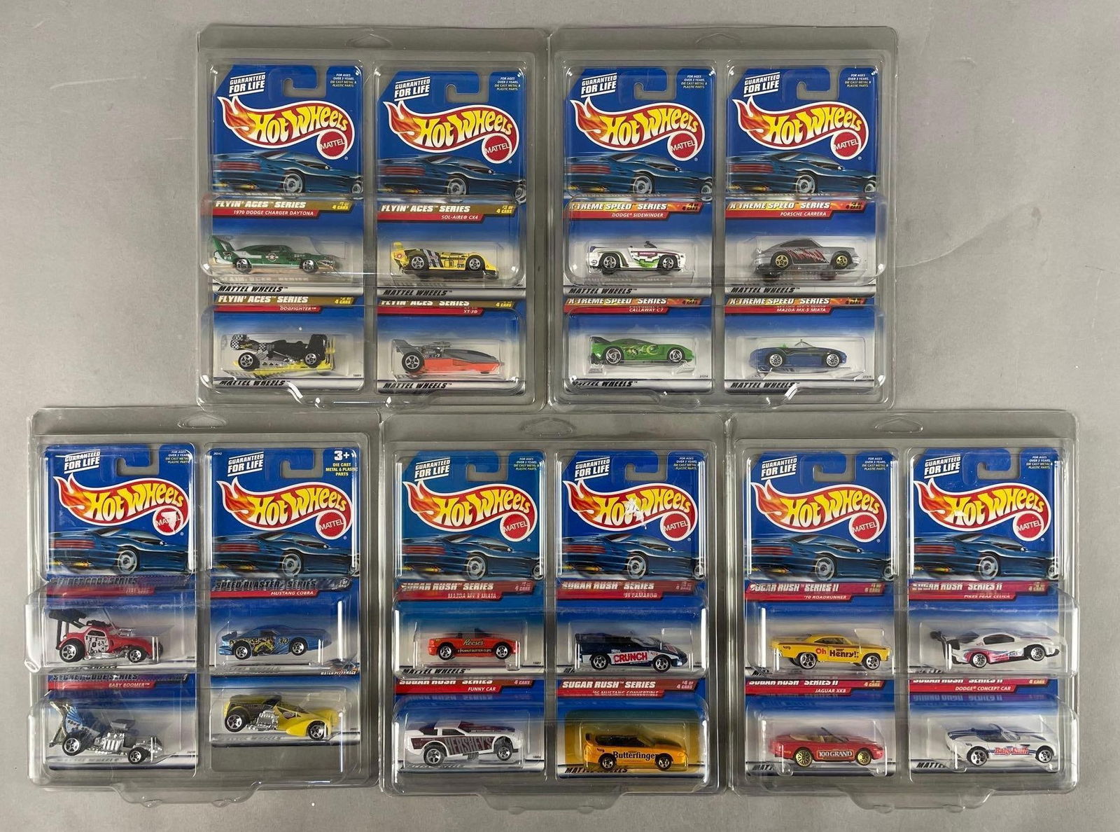 Group of Mattel Hot Wheels Die-Cast Vehicles: Sets of 4