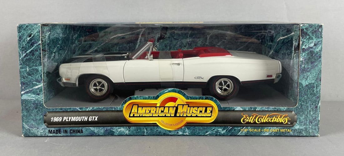 Ertl American Muscle 1969 Plymouth GTX Convertible Die-Cast Car: 1/18 scale, original packaging