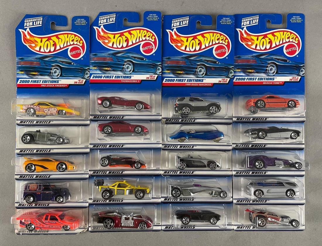 Group of Mattel Hot Wheels Die-Cast Vehicles: 2000 first editions