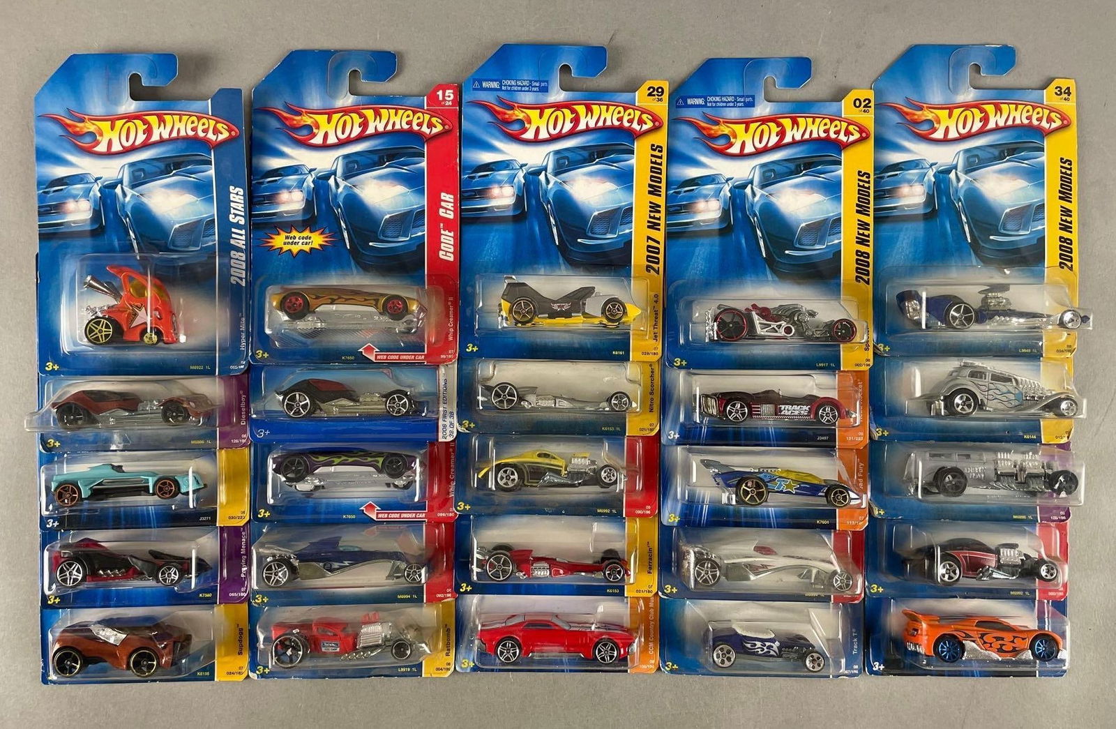 Group of Mattel Hot Wheels Die-Cast Vehicles: 2006-07