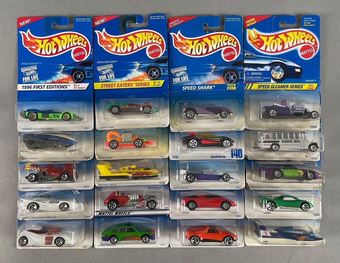 Group of Mattel Hot Wheels 1990s Die-Cast Vehicles: 1994-96