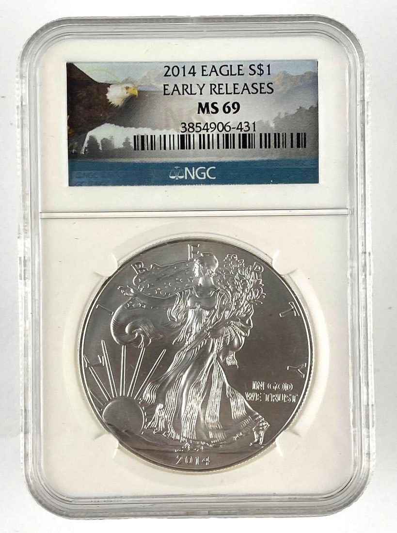 2014 US 1 Oz American Silver Eagle NGC Graded MS69 (1 of 2)