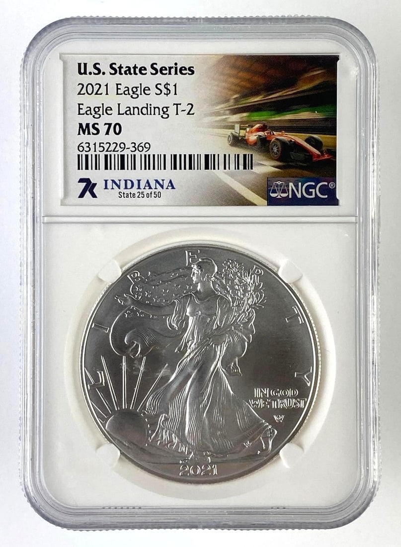 2021 US 1 Oz American Silver Eagle NGC Graded MS70 (1 of 2)