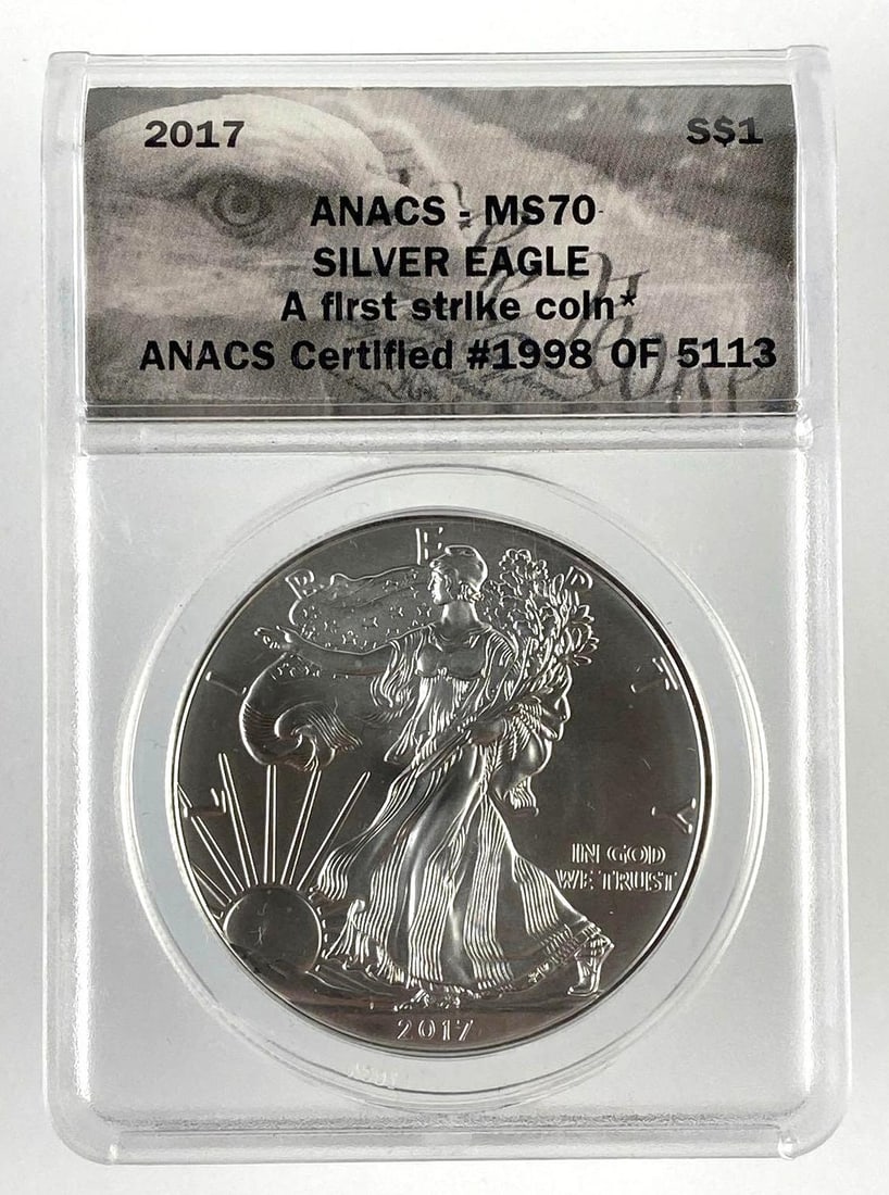 2017 US 1 Oz American Silver Eagle ANACS Graded MS70 (1 of 2)