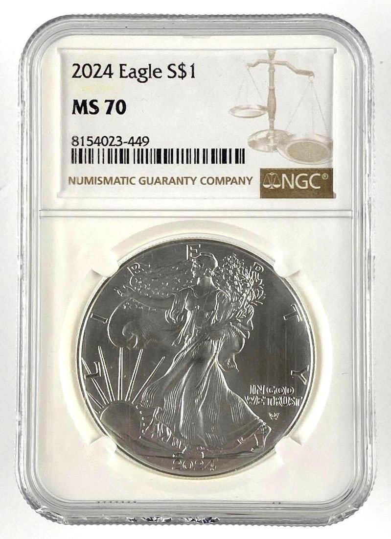 2024 US 1 Oz American Silver Eagle NGC Graded MS70 (1 of 2)