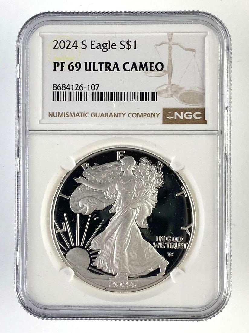 2024 S US 1 Oz American Silver Eagle NGC Graded PF69 Ultra Cameo (1 of 2)