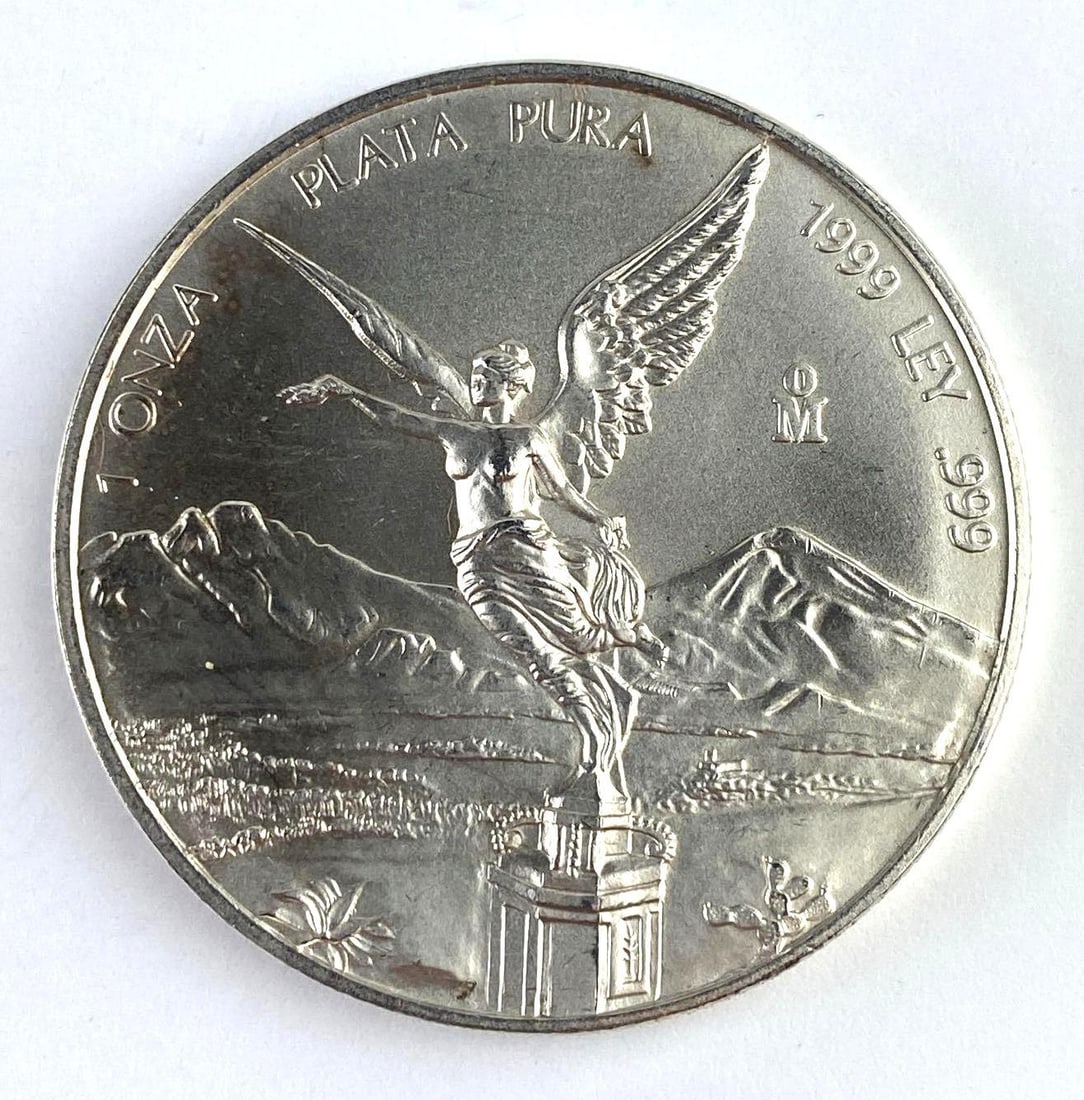 1999 Mexico Libertad 1 Onza 1 Oz .999 Fine Silver Round (1 of 2)
