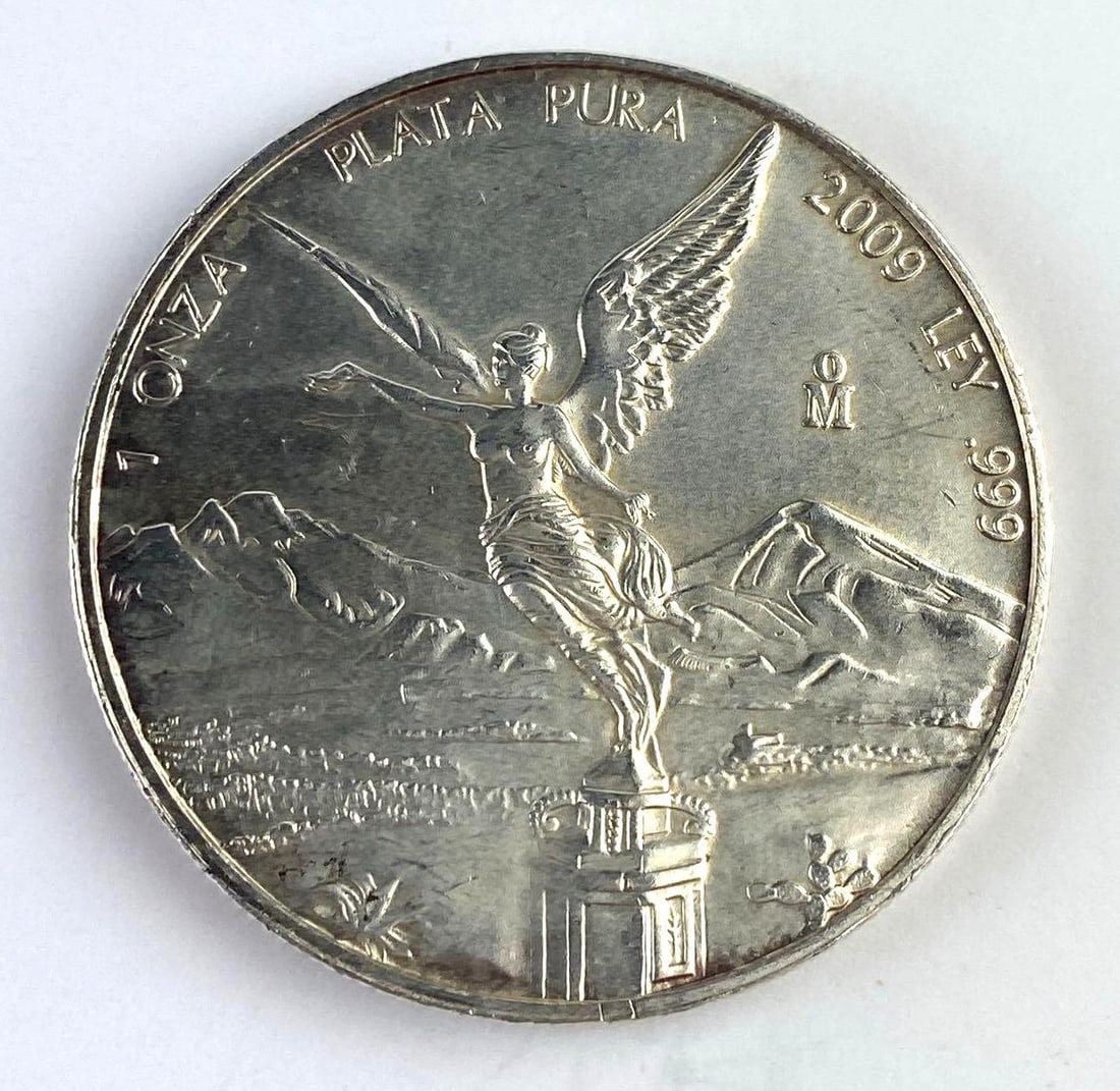 2009 Mexico Libertad 1 Onza 1 Oz .999 Fine Silver Round: 2009 Mexico Libertad 1 Onza 1 Oz .999 Fine Silver Round