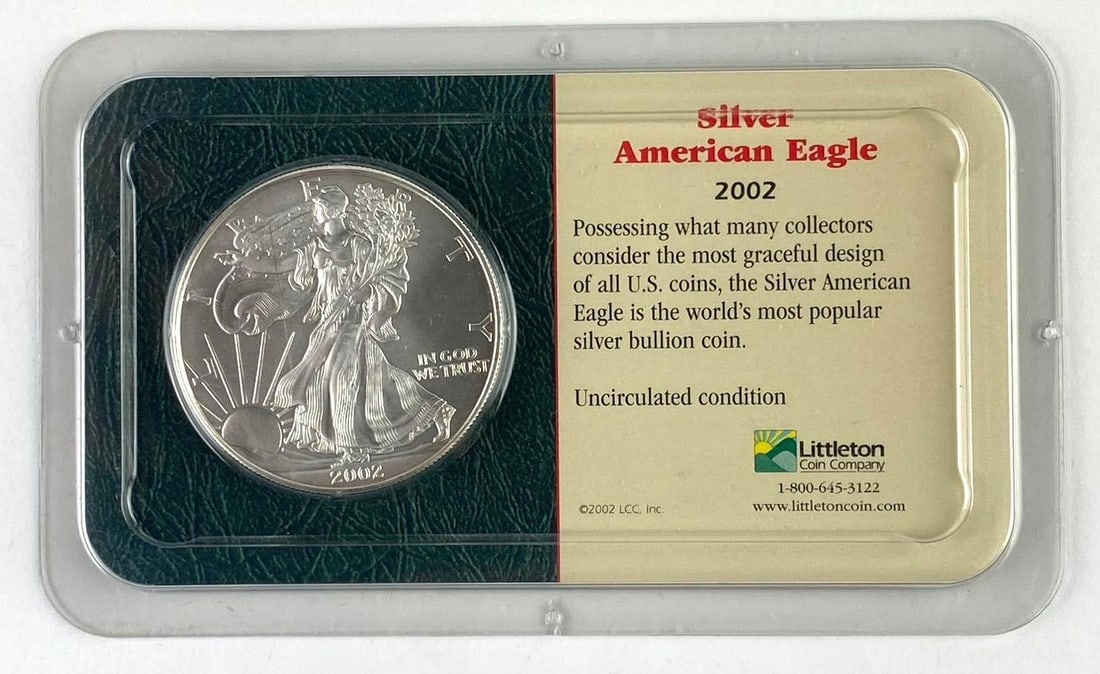 2002 US 1 Oz American Silver Eagle: 2002 US 1 Oz American Silver Eagle Uncirculated