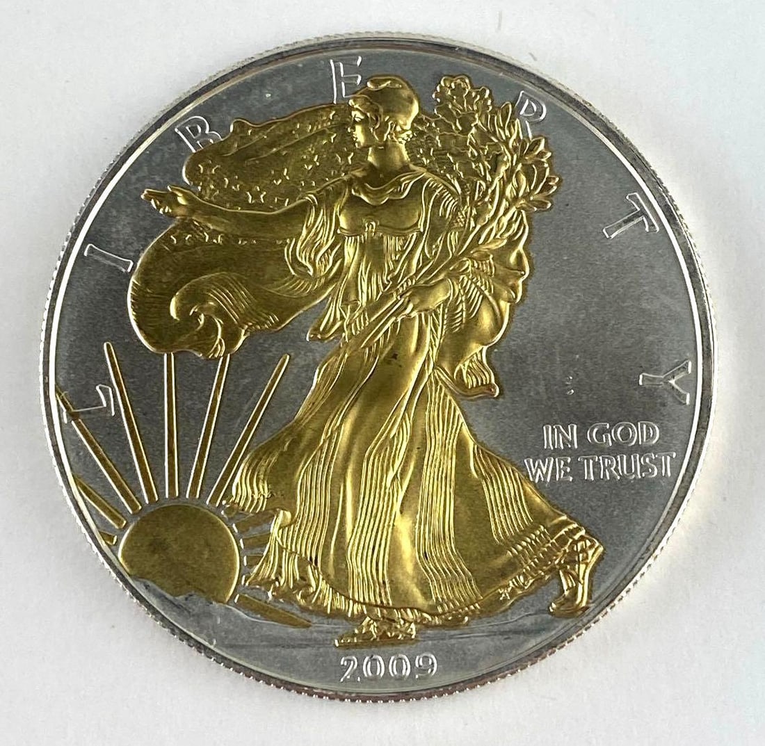 2009 US 1 Oz Gilded American Silver Eagle (1 of 2)