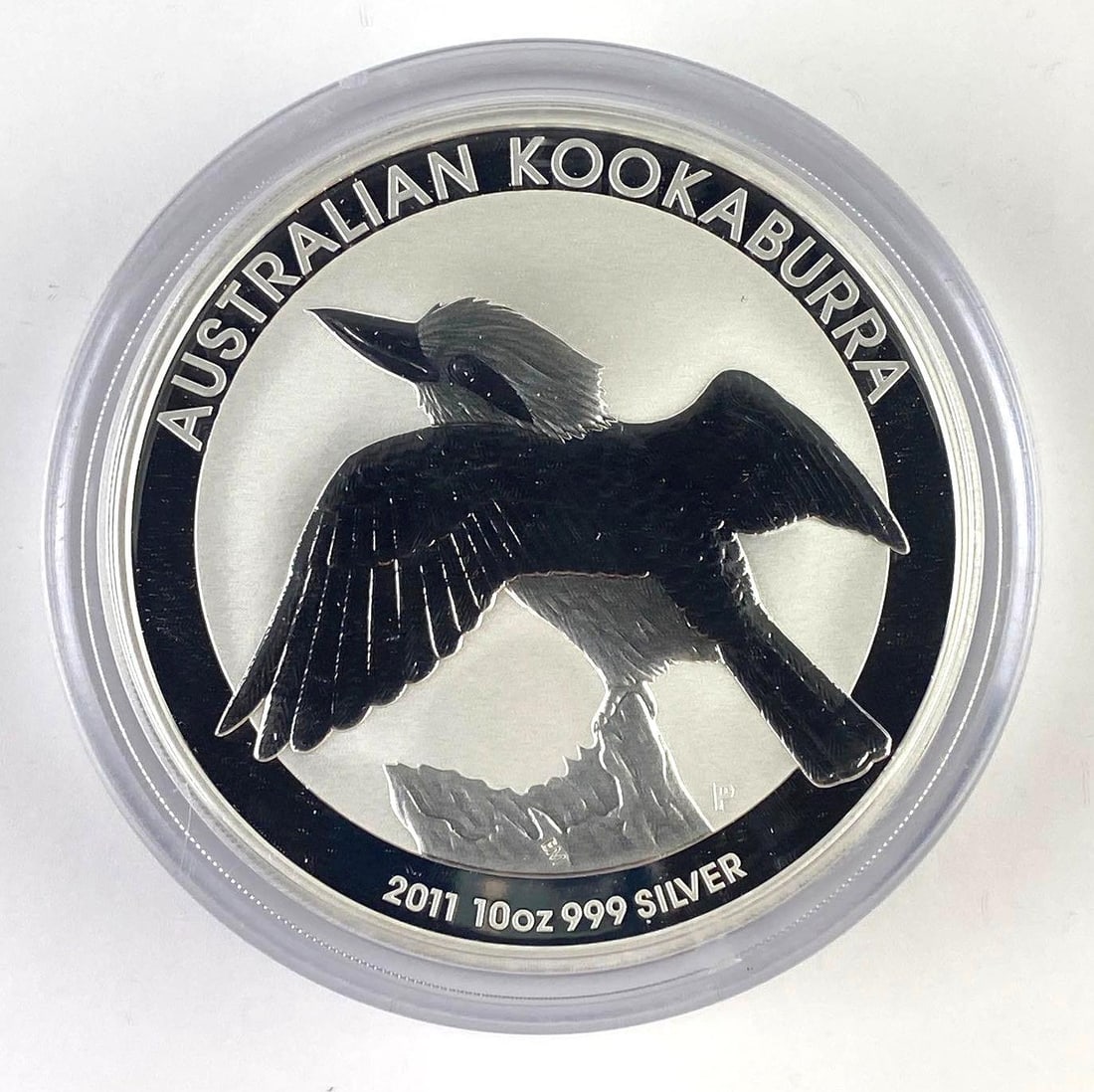 2011 Australian Kookaburra 10 Oz .999 Silver Queen Elizabeth Round: 2011 Australian Kookaburra 10 Oz .999 Silver Queen Elizabeth Round