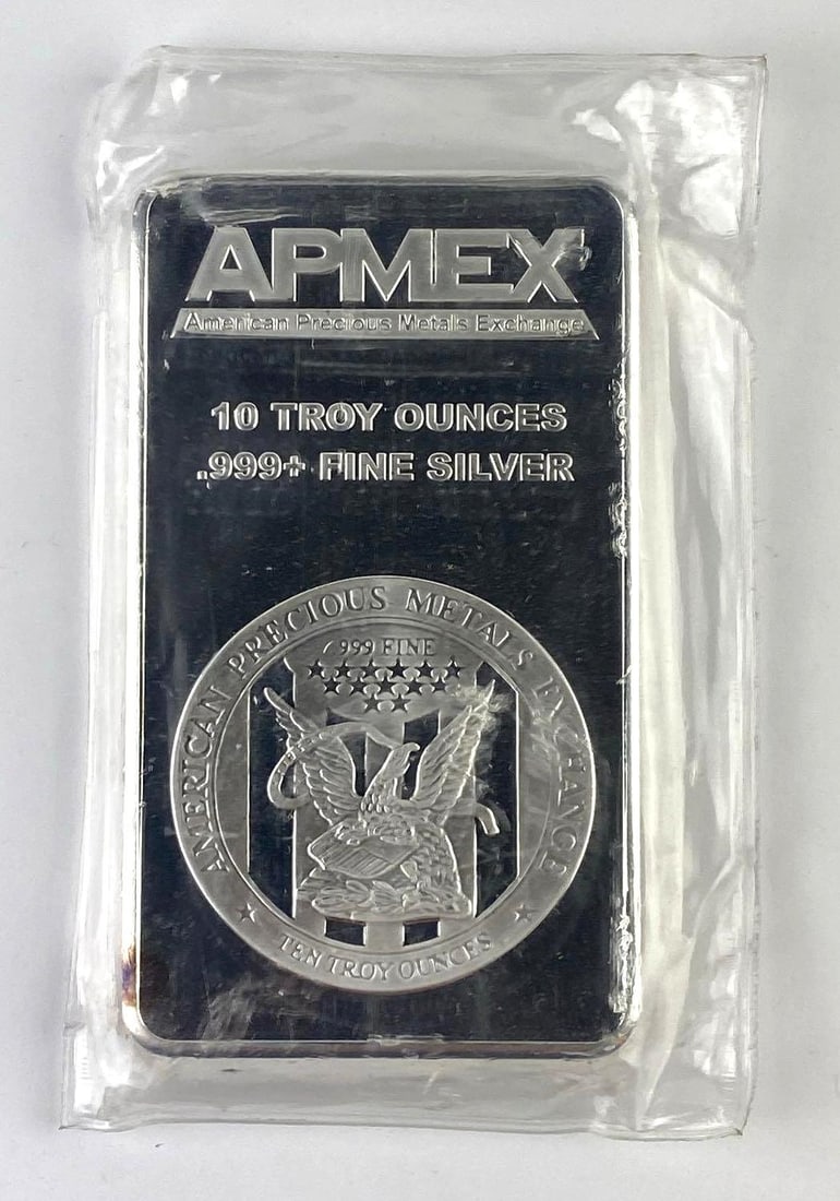 APMEX 10 Oz .999 Fine Silver Ingot/ Bar: APMEX 10 Oz .999 Fine Silver Ingot/ Bar