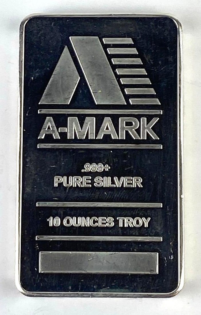 A Mark 10 Oz .999 Fine Silver Ingot/ Bar (1 of 2)