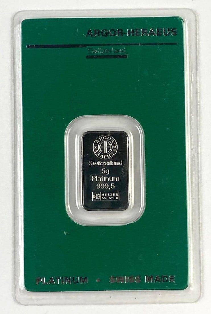Argor Heraeus 5g 999.5 Platinum Piece: Argor Heraeus 5g 999.5 Platinum Piece