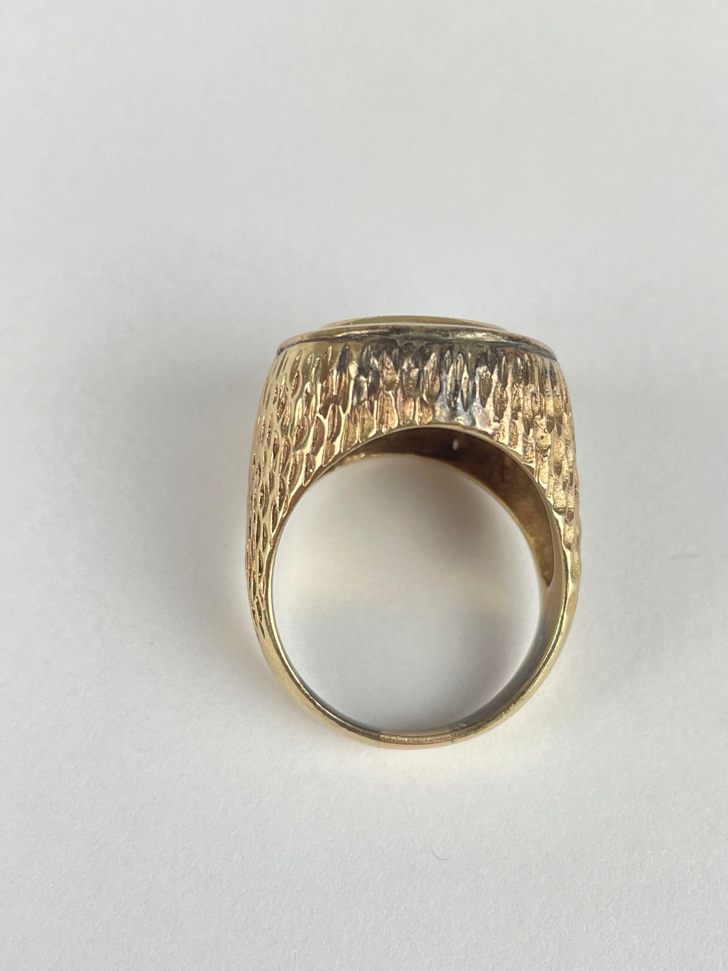 14K Gold Ring with Liberty Head Coin Setting - 5