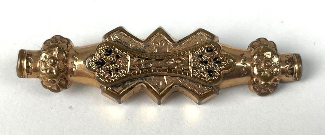 Antique Victorian Gold Filled Bar Pin: Measures 2"