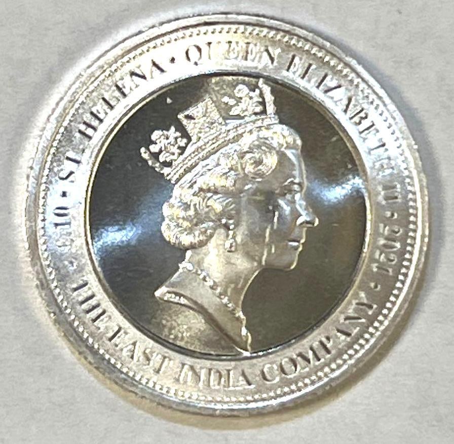 St. Helena Queen Elizabeth 1/10 oz .999 Fine Silver Round: St. Helena Queen Elizabeth 1/10 oz .999 Fine Silver Round