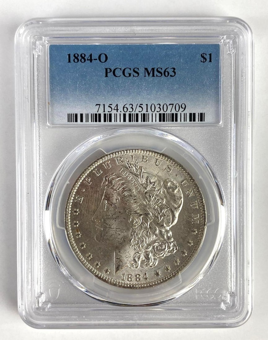 PCGS Graded 1884-O US $1 Morgan Silver Dollar MS63: PCGS Graded 1884-O US $1 Morgan Silver Dollar MS63