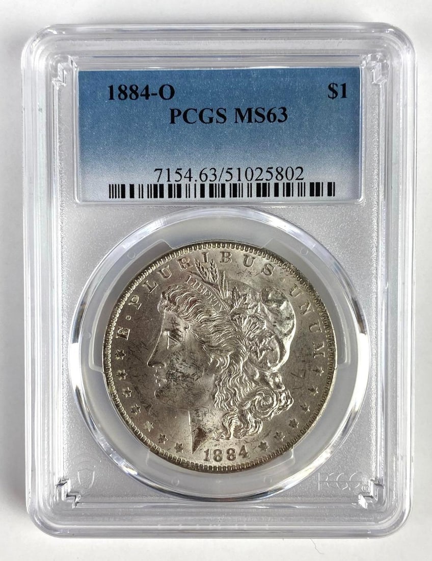 PCGS Graded 1884-O US $1 Morgan Silver Dollar MS63: PCGS Graded 1884-O US $1 Morgan Silver Dollar MS63