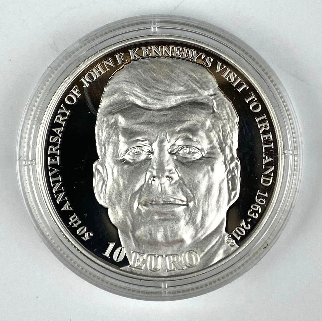 2013 Ireland 10 Euro John F Kennedy .925 Sterling Silver 28.28 Gram Proof Coin: 2013 Ireland 10 Euro John F Kennedy .925 Sterling Silver 28.28 Gram Proof Coin