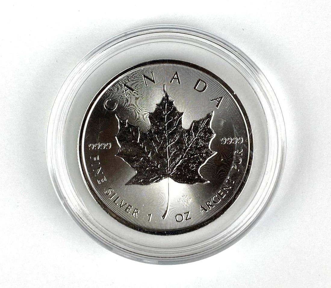 2020 Canada $5 Maple Leaf with Maple Leaf Privy 1 oz .9999 Fine Silver Coin (1 of 2)