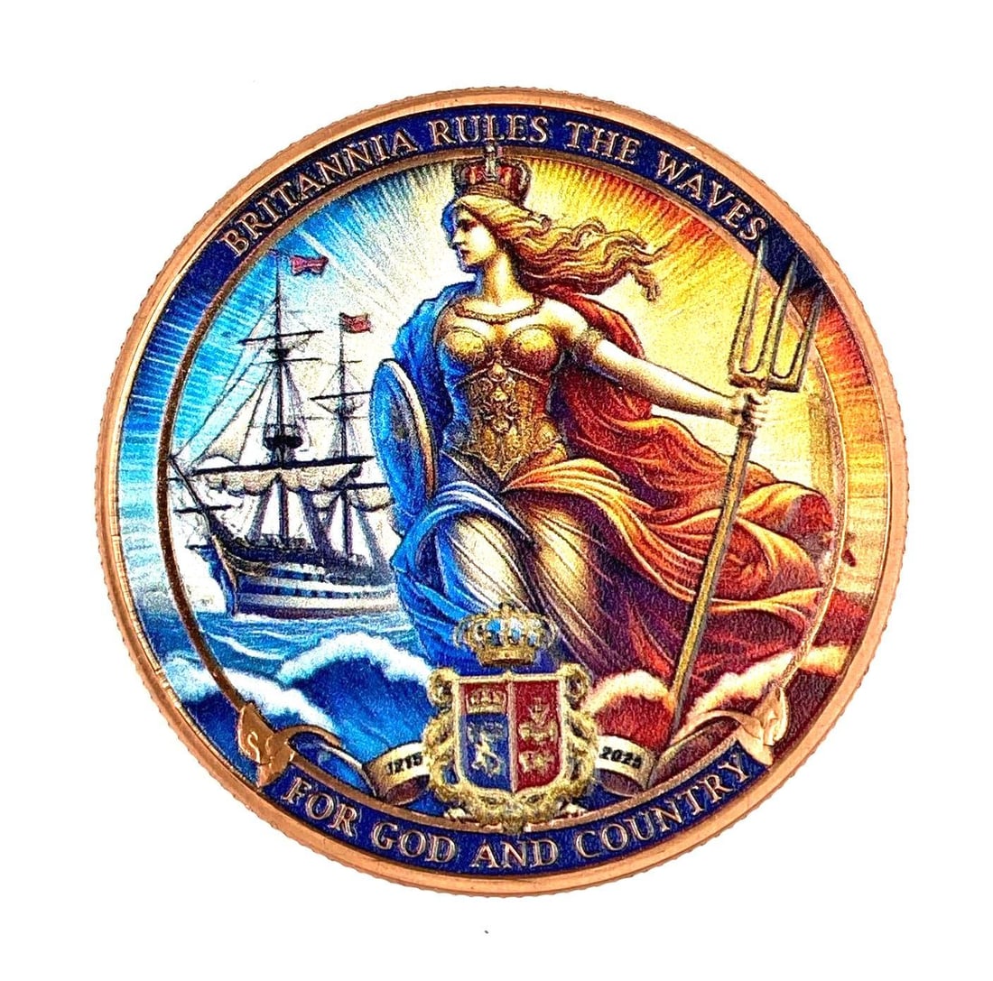 Great Britain Britannia 1 oz .999 Fine Copper Round: Great Britain Britannia 1 oz .999 Fine Copper Round