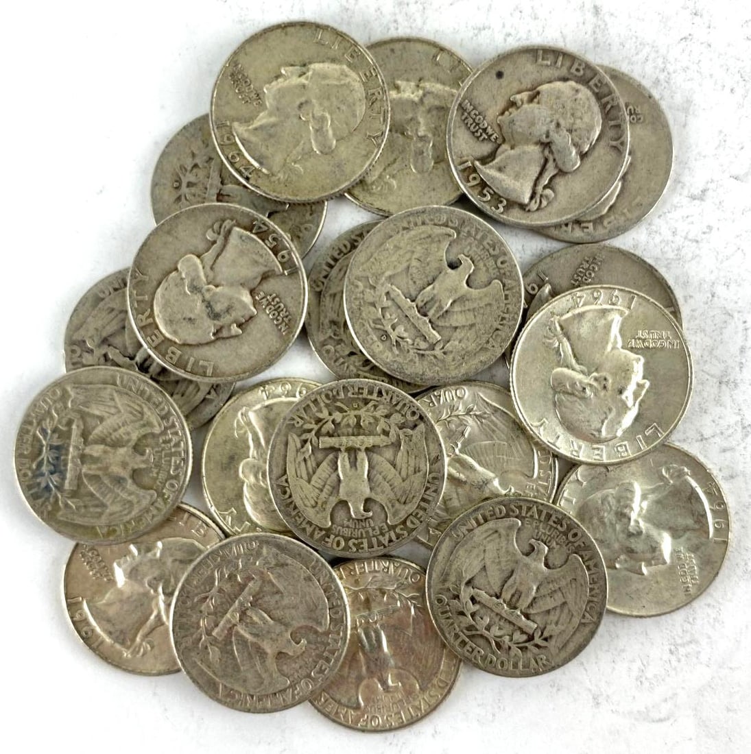 Group of 20 Washington 90% Silver Quarters (1 of 1)