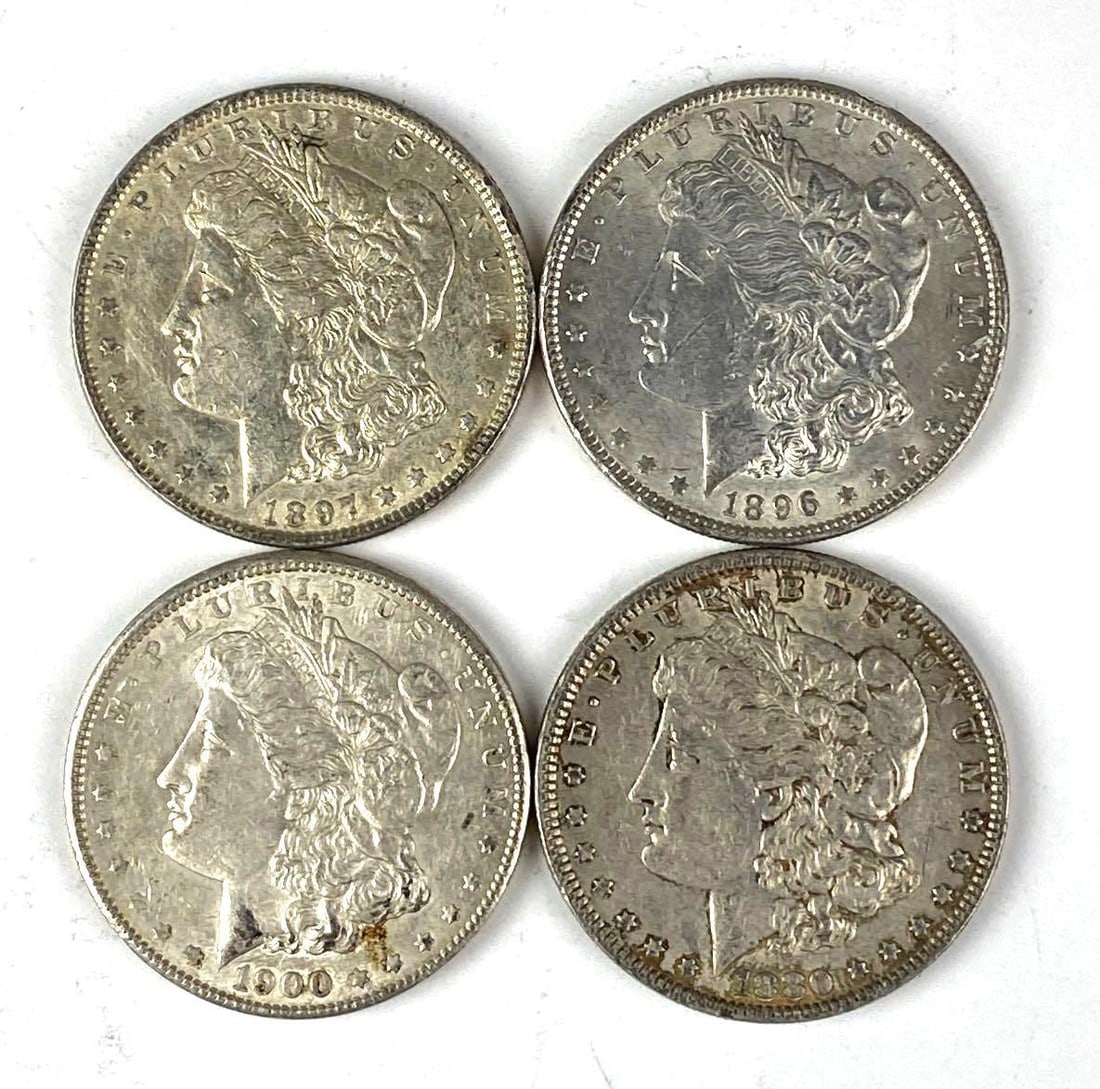 Group of 4 US Morgan Silver Dollars (1 of 2)