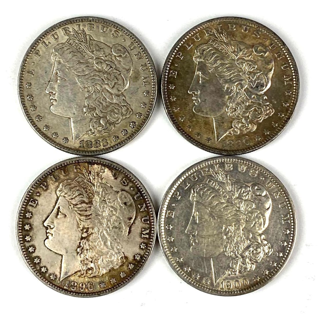 Group of 4 US Morgan Silver Dollars (1 of 2)