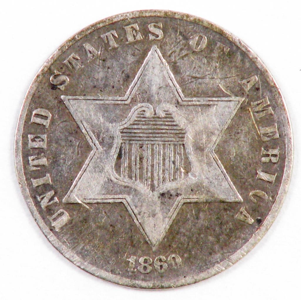 1860 Three Cent Piece Silver. - 2