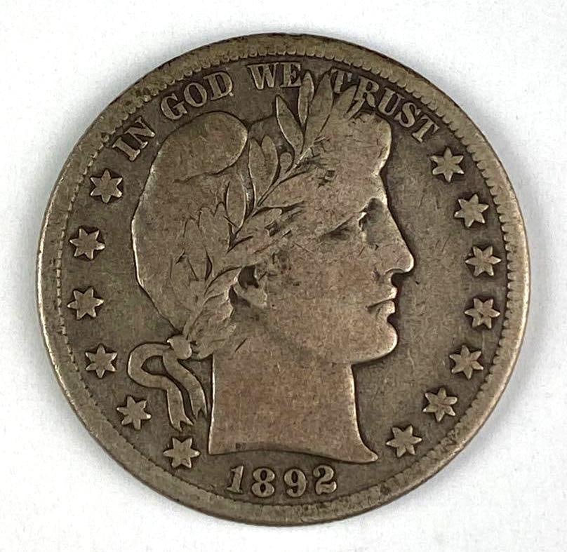 1892 S US Barber Silver Half Dollar: 1892 S Barber Silver Half Dollar