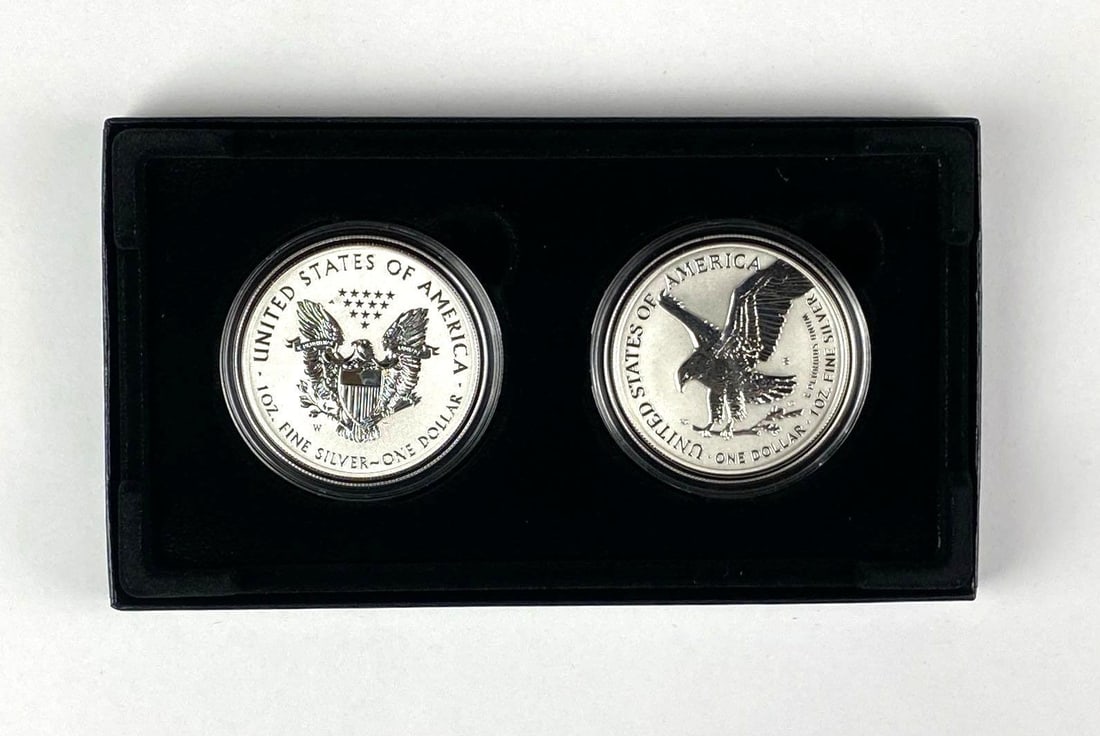 2021 US Mint American Silver Eagle Reverse Proof Two Coin Set - 2