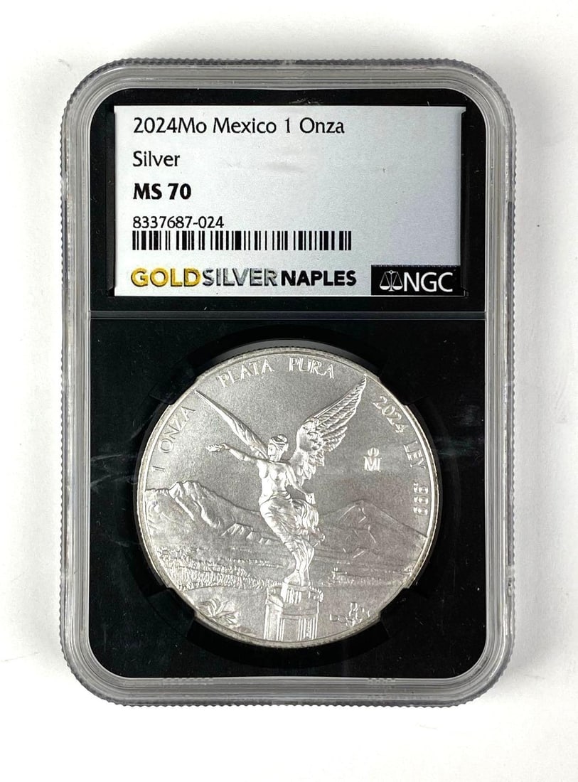 2024 Mexico Libertad 1 Onza 1 oz .999 Silver NGC Graded MS70: Gold Silver Naples.