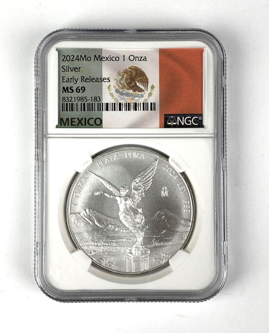 2024 Mexico Libertad 1 Onza 1 oz .999 Silver NGC Graded MS69: Early Releases