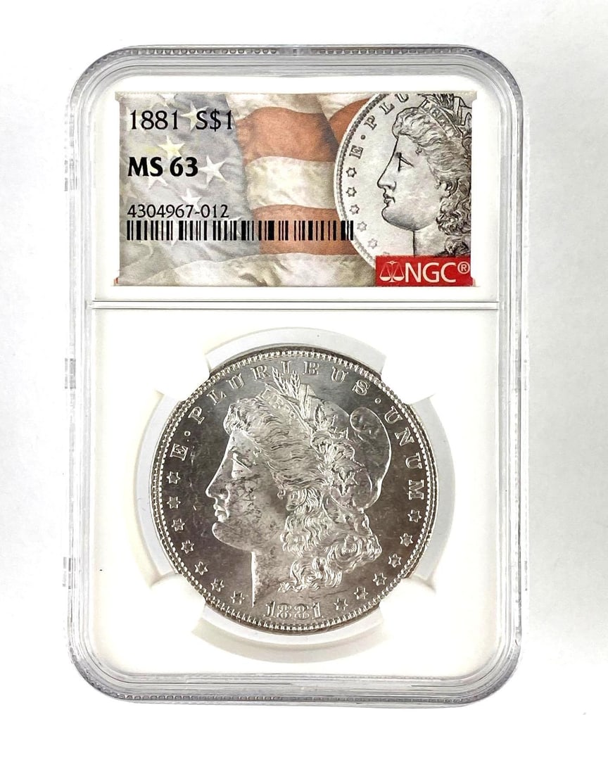 NGC Graded 1881 U.S. Morgan Silver Dollar MS63: NGC Graded 1881 U.S. Morgan Silver Dollar MS63