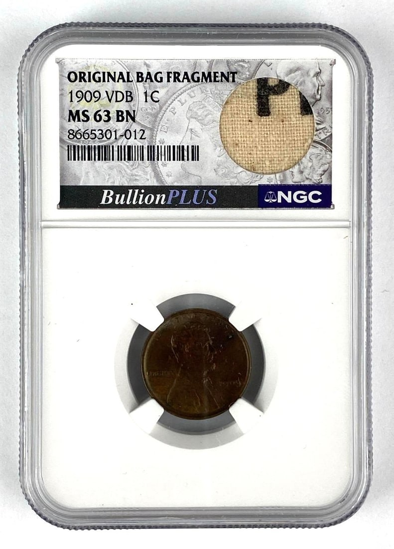 1909 VDB Lincoln Head Wheat Cent NGC Graded MS63 BN Bag Fragment (1 of 2)