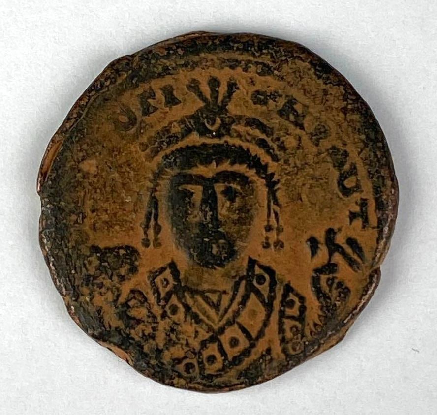 Maurice Tiberius AE Follis Antioch Mint Year 16: Maurice Tiberius AE Follis Antioch Mint Year 16