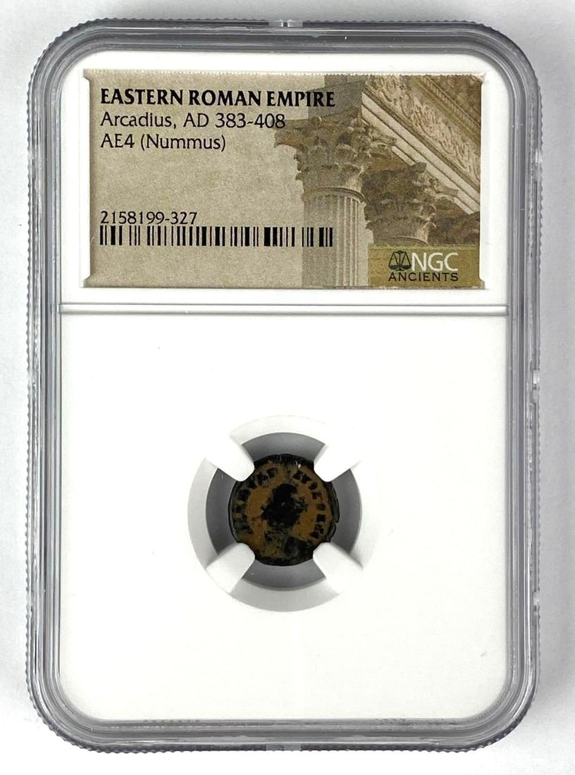 Eastern Roman Empire Arcadius AD 383- 408 AE4 Nummus NGC Ancients: Eastern Roman Empire Arcadius AD 383- 408 AE4 Nummus NGC Ancients