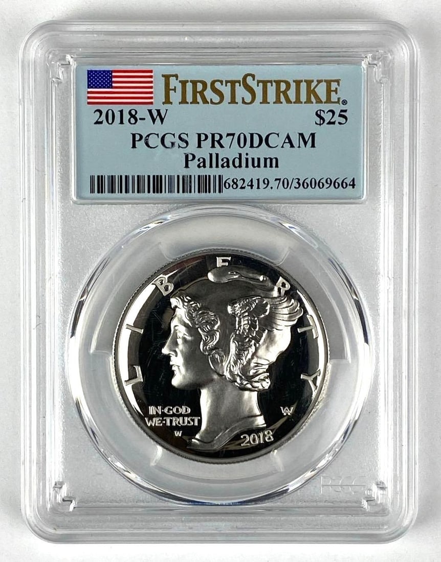 2018 W US $25 Palladium Eagle 1 oz .9995 Fine Palladium PCGS Graded PR70 DCAM (1 of 2)
