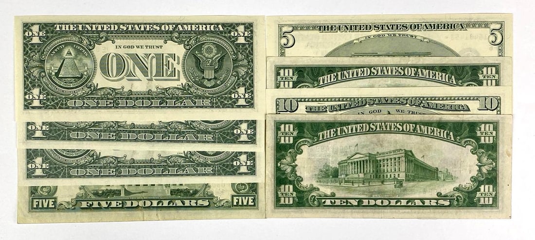 Group of 8 Assorted US Notes - 2