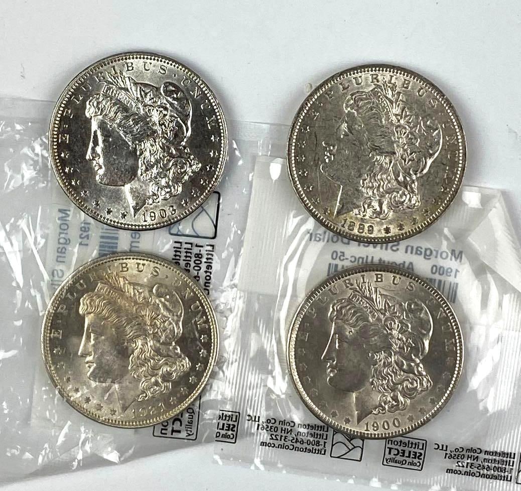 Group of 4 US Morgan Silver Dollars (1 of 2)