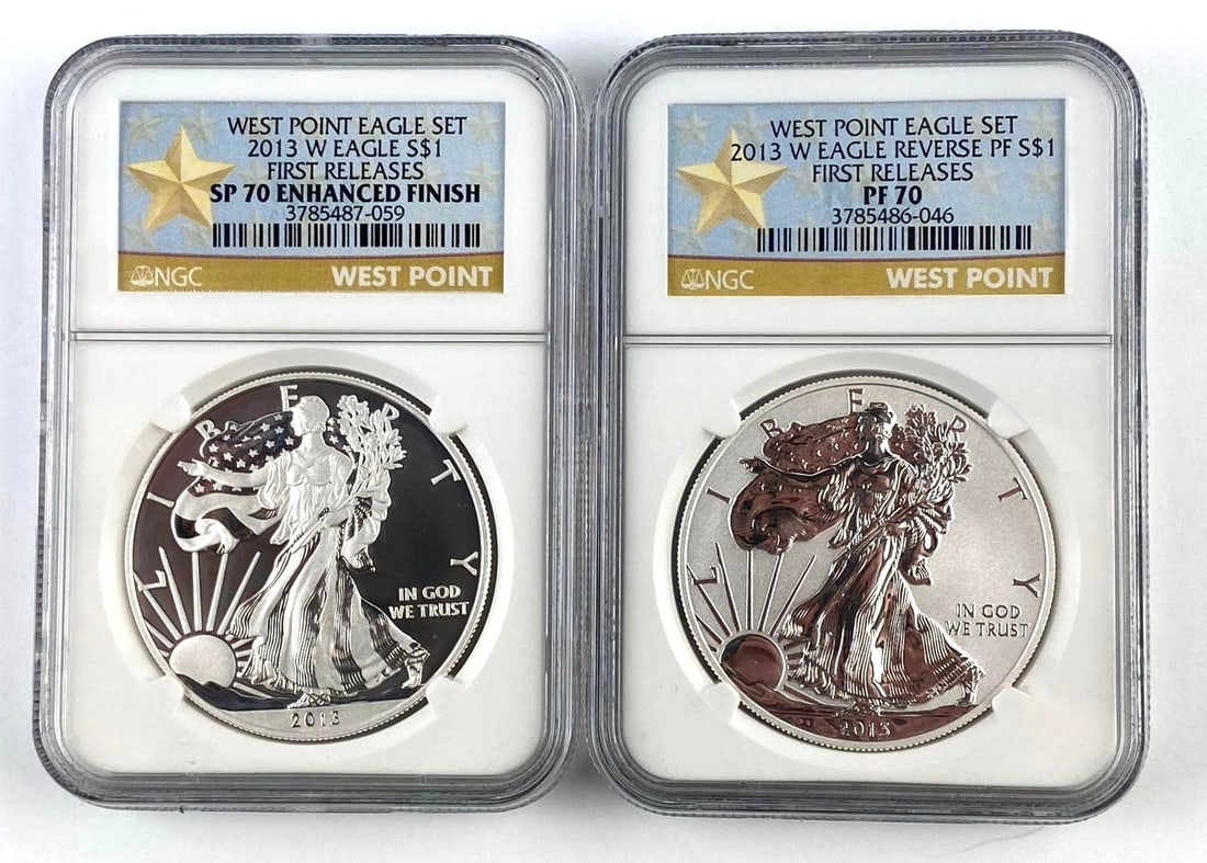 Group of 2 2013 W US 1 Oz American Silver Eagle NGC Graded (1 of 2)