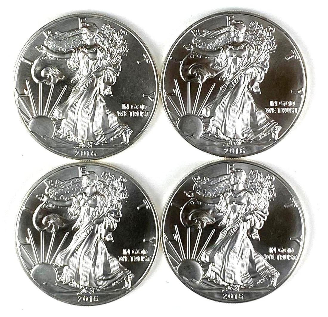 Group of 4 2016 American Silver Eagle $1 1 oz (1 of 2)