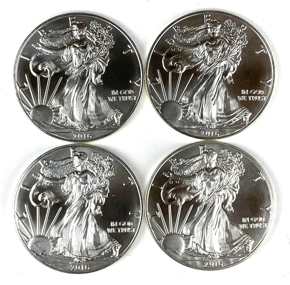 Group of 4 2016 American Silver Eagle $1 1 oz (1 of 2)