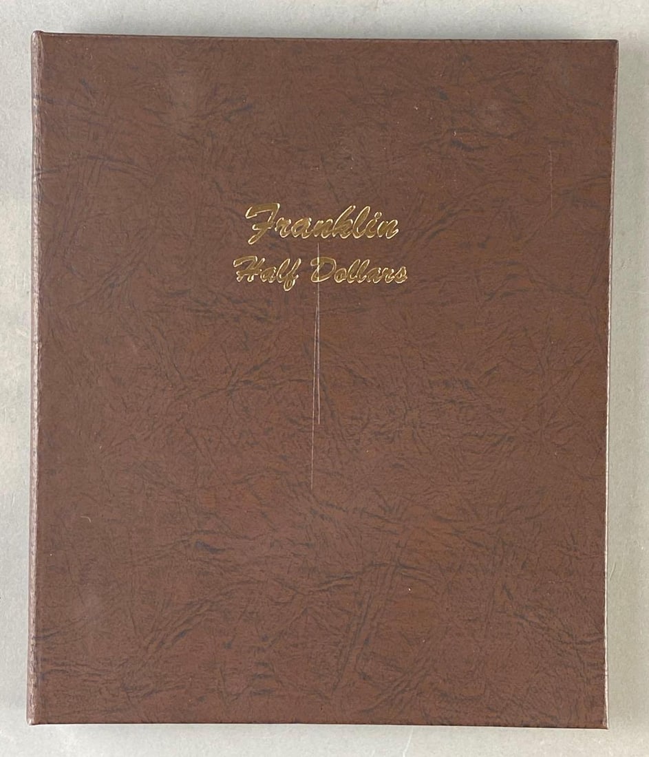 Group of 35 US Franklin Silver Half Dollars: Includes 35 US Franklin Silver Half Dollars from 1948-1963 in a World Coin Library Album