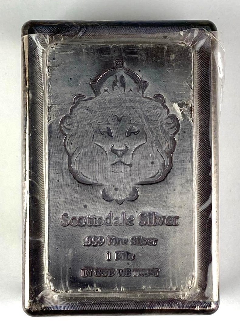 Scottsdale Mint 1 Kilo .999 Fine Silver Stacker Ingot/ Bar: Scottsdale Mint 1 Kilo .999 Fine Silver Stacker Ingot/ Bar