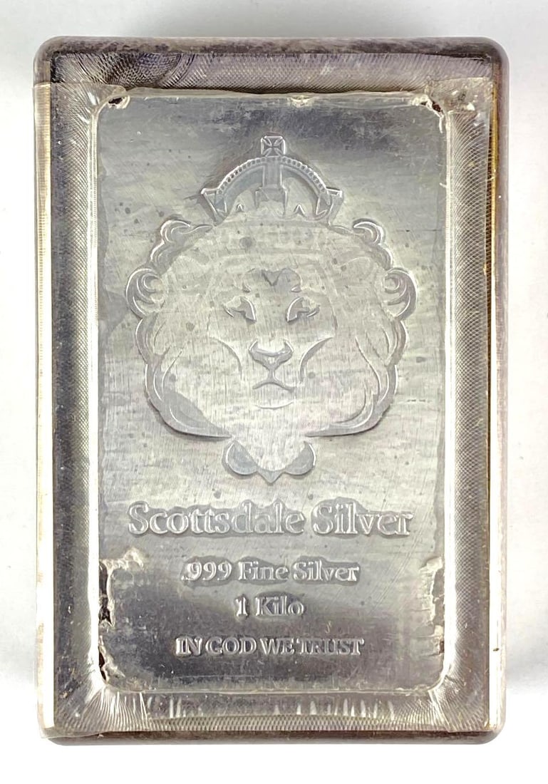 Scottsdale Mint 1 Kilo .999 Fine Silver Stacker Ingot/ Bar: Scottsdale Mint 1 Kilo .999 Fine Silver Stacker Ingot/ Bar