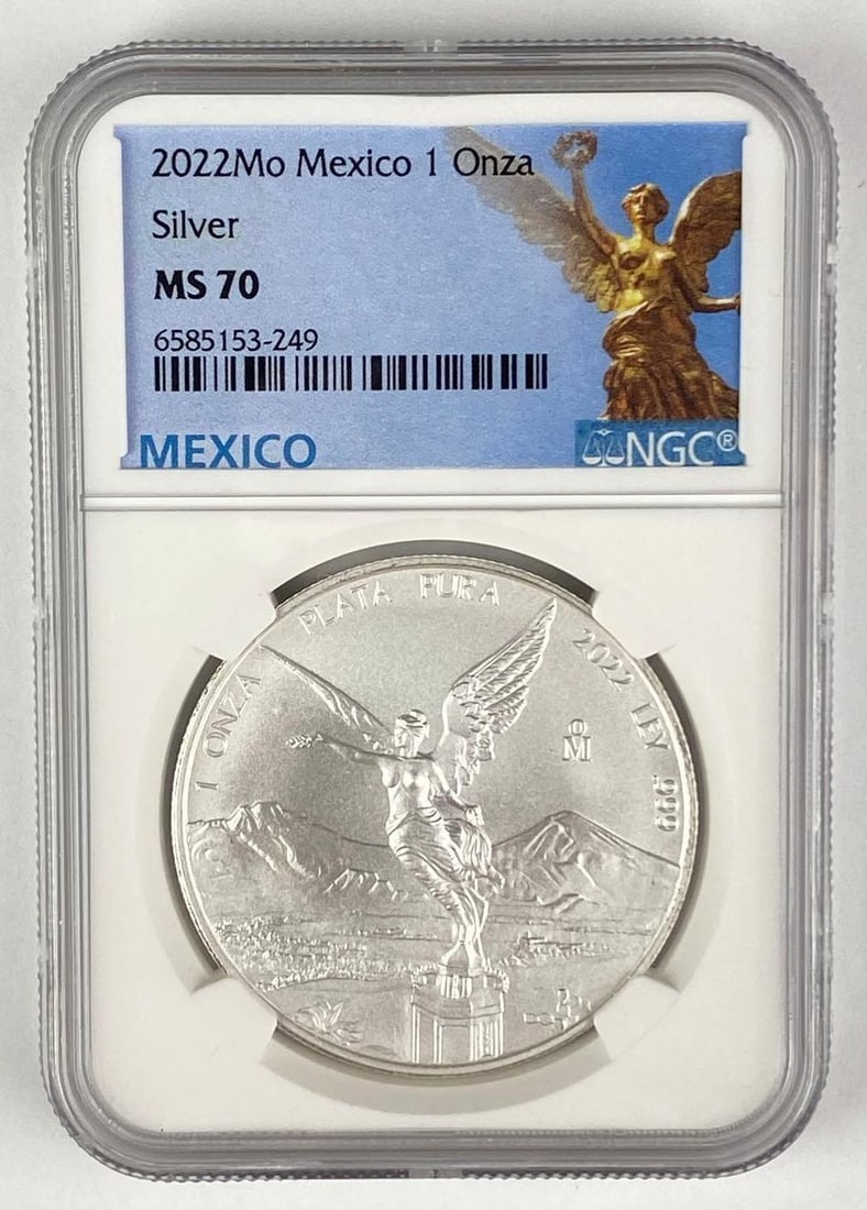 2022 Mexico Libertad 1 Onza 1 oz Silver Round NGC Graded MS70: 2022 Mexico Libertad 1 Onza 1 oz Silver Round NGC Graded MS70