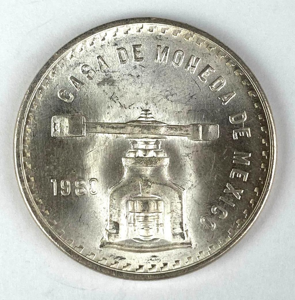 1980 Mexico Balance Scale 1 Onza 1 oz .999 Silver Round: 1980 Mexico Balance Scale 1 Onza 1 oz .999 Silver Round