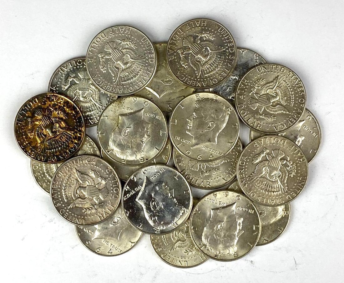 Group of 20 1964 US Kennedy Silver Half Dollars (1 of 1)